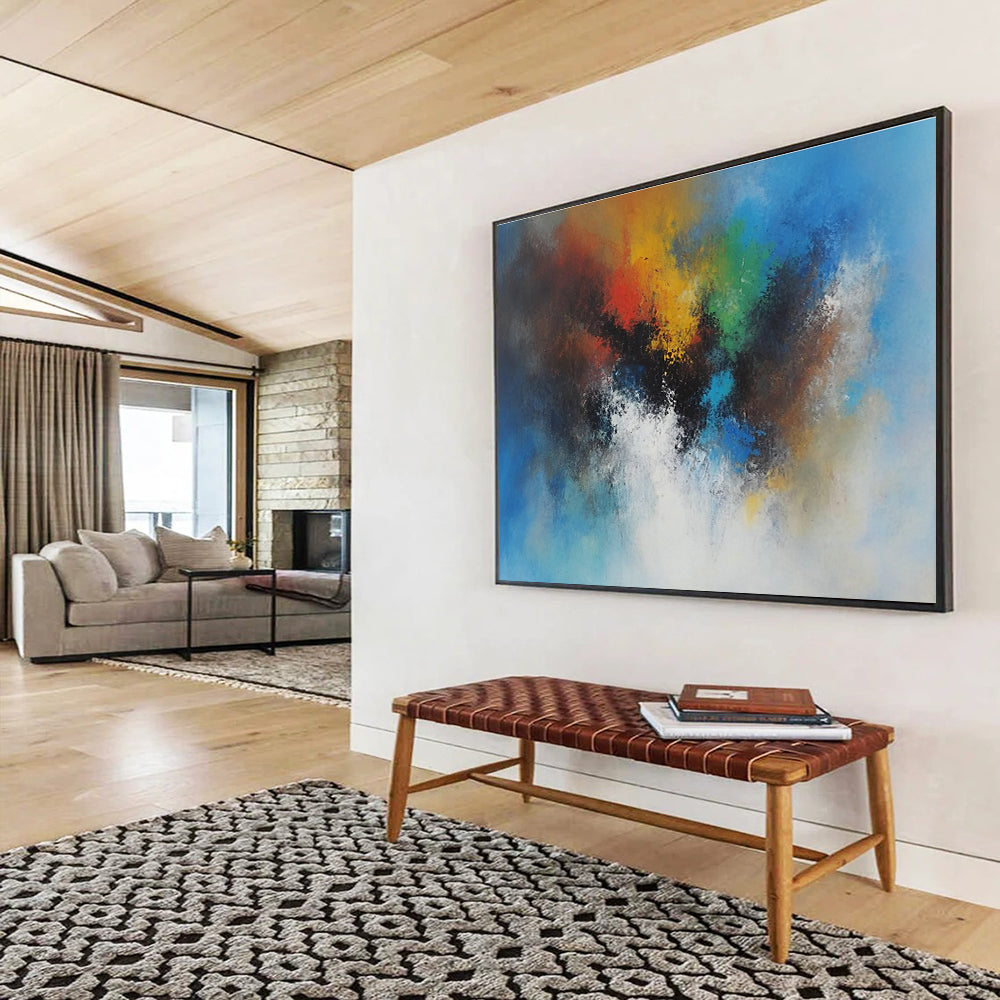 Color Burst Abstract Painting with Dynamic, Vivid Energy ABS481