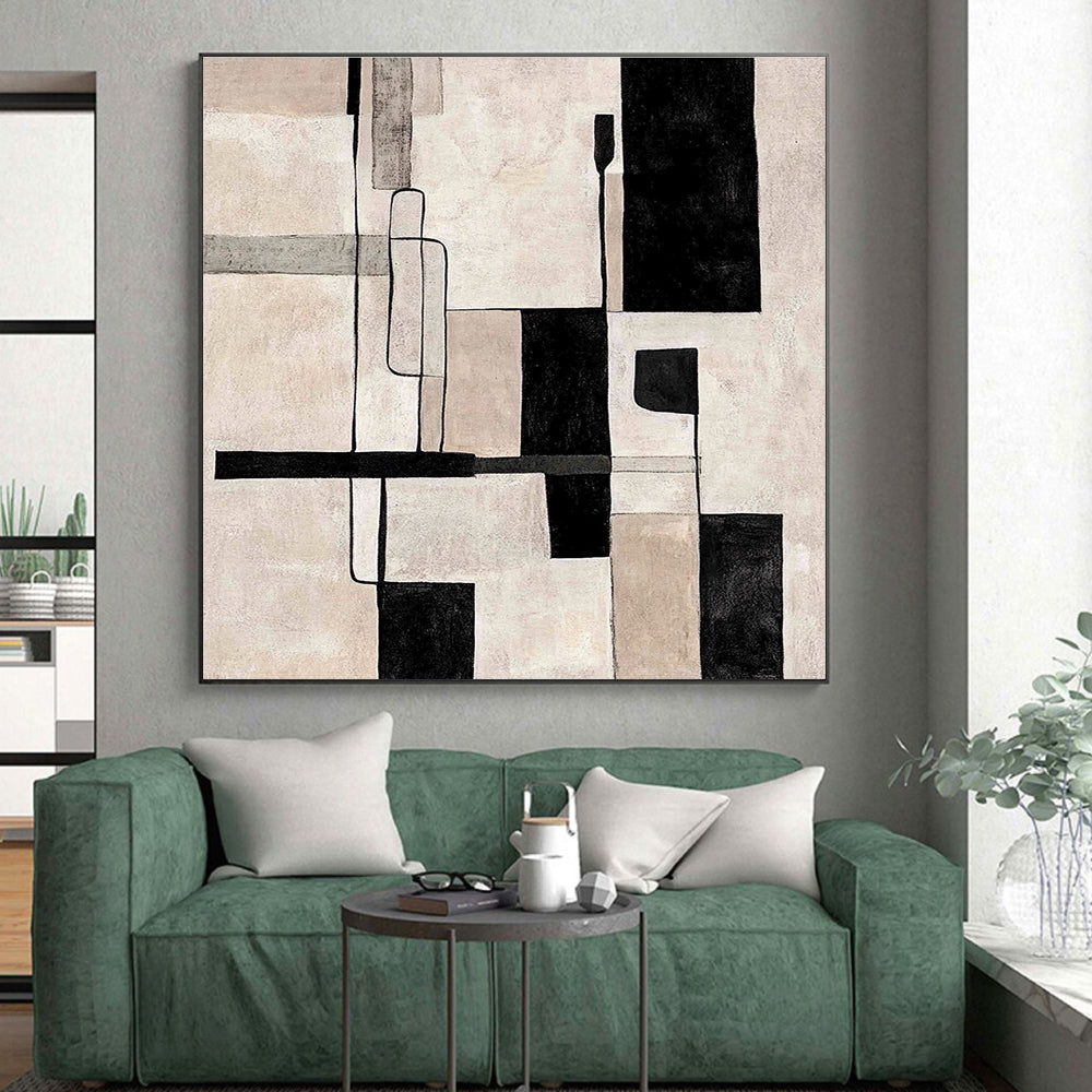 Minimalist Geometric Abstract Painting with Clean Simplicity WINK322