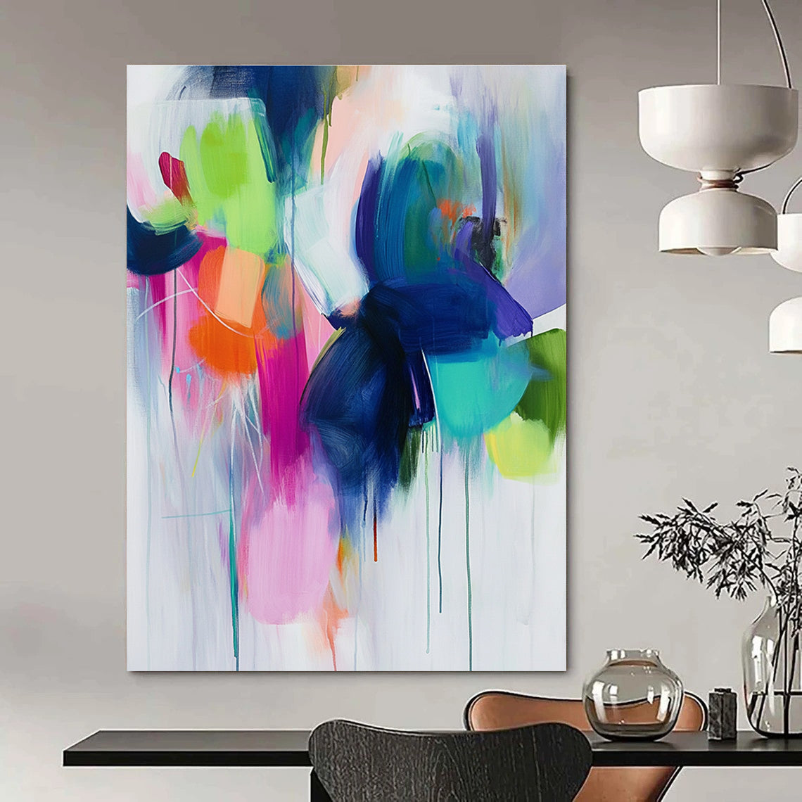 Bright Color Fusion Abstract Painting for Art - Filled Cafes GAB0842