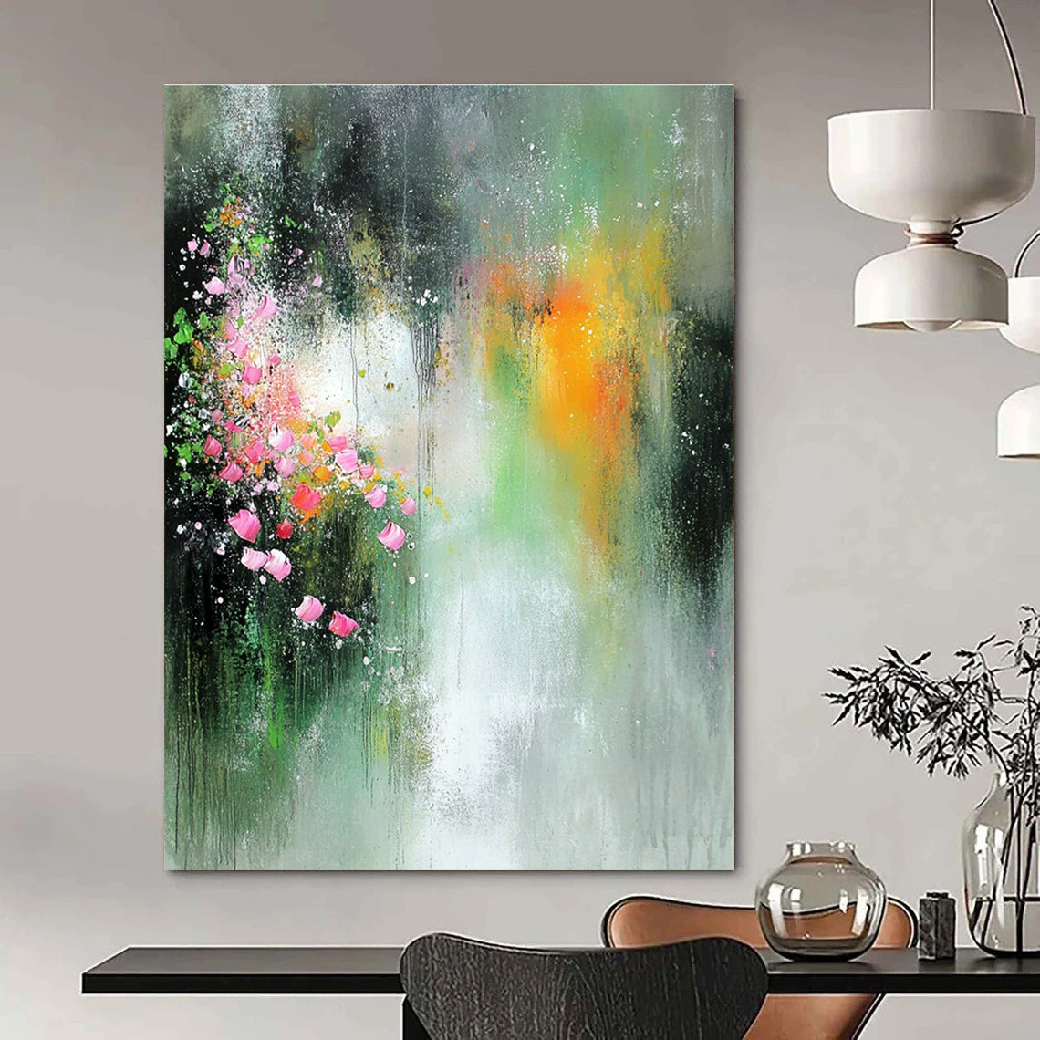 Colorful Floral Abstract Painting for Feminine - Style Beauty Salons GAB1339