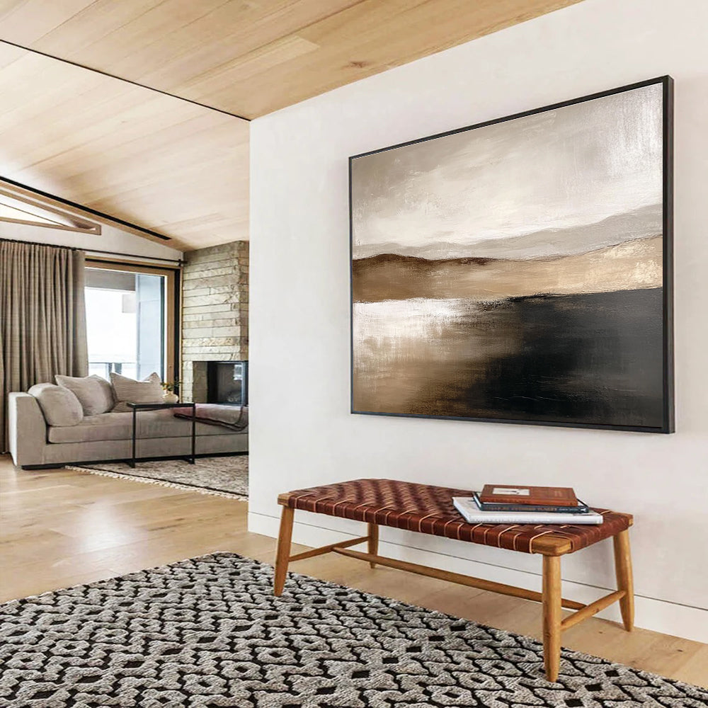 Earth - Toned Textured Landscape Abstract Painting Inspired by Nature ABS227