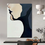 Minimalist Face Profile Abstract Painting with Clean Lines GAB0059