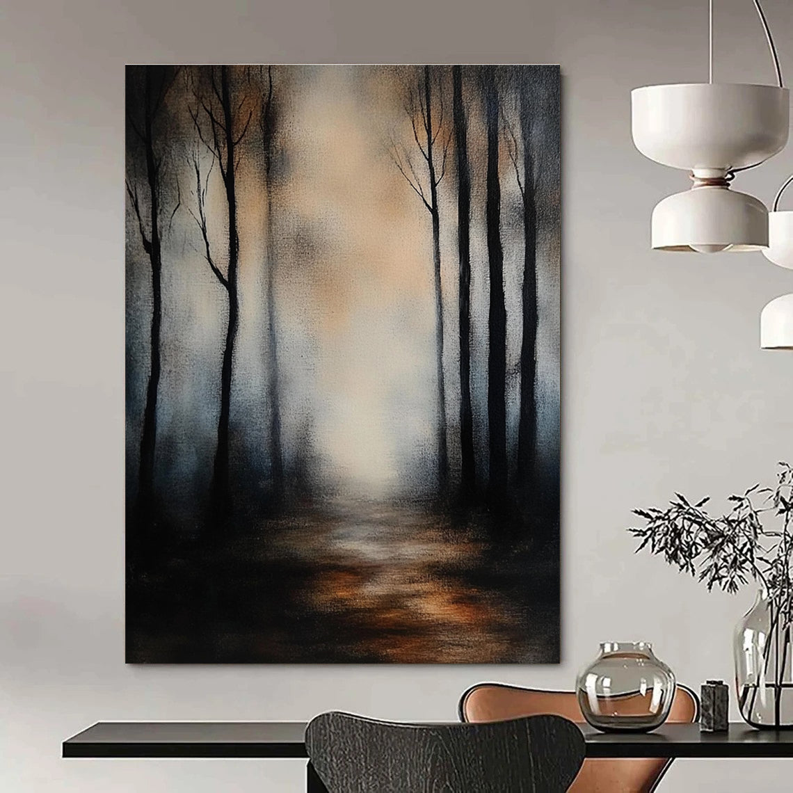 Misty Forest Path - Mysterious Landscape Abstract Art GAB0501