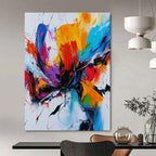 Vibrant Abstract Flower Painting for Bohemian - Styled Living Rooms GAB1141