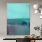 Turquoise Landscape Abstract Painting for Modern - Styled Living Rooms GAB1062