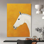 White Horse Portrait Stylized Equine Abstract Painting GAB0229