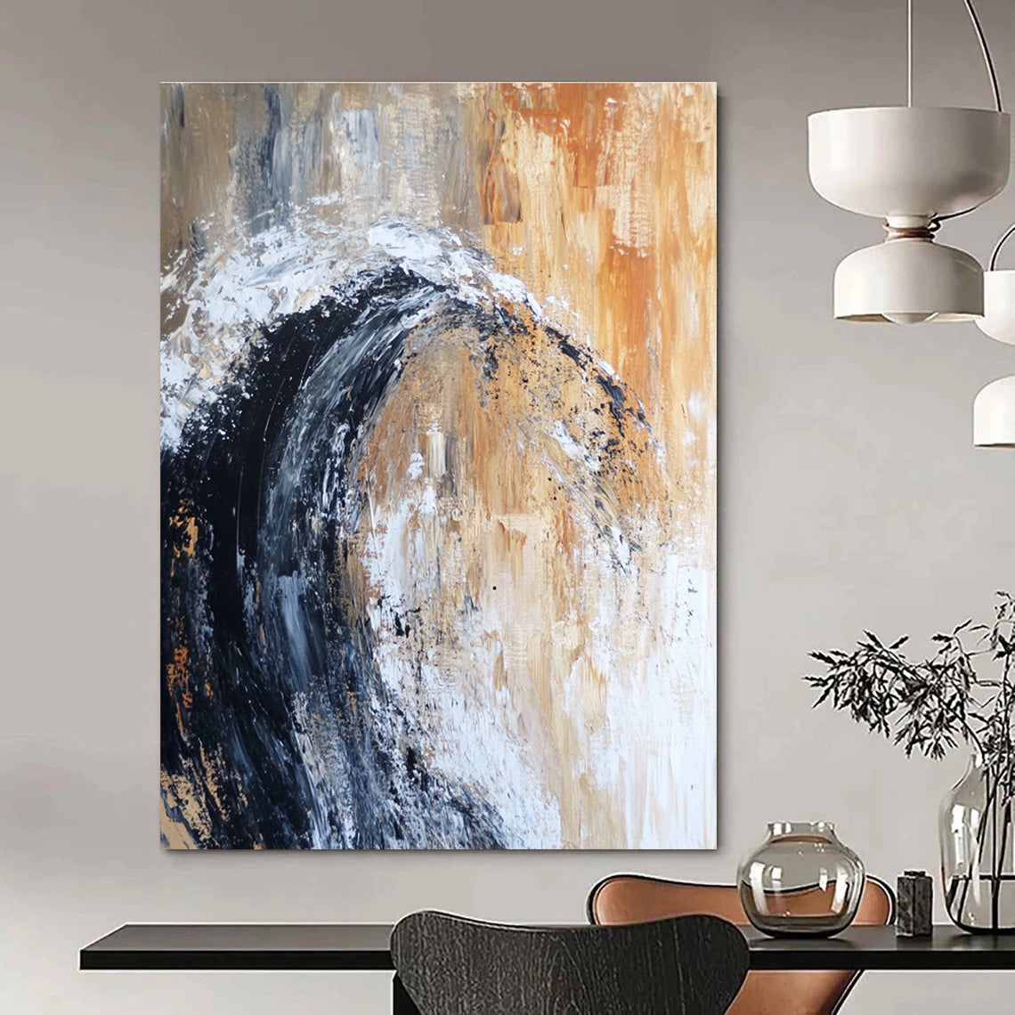 Wave Abstract Painting for Coastal - Themed Restaurants GAB1037