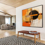Orange - Black Abstract Painting for Bold Statements YHT104