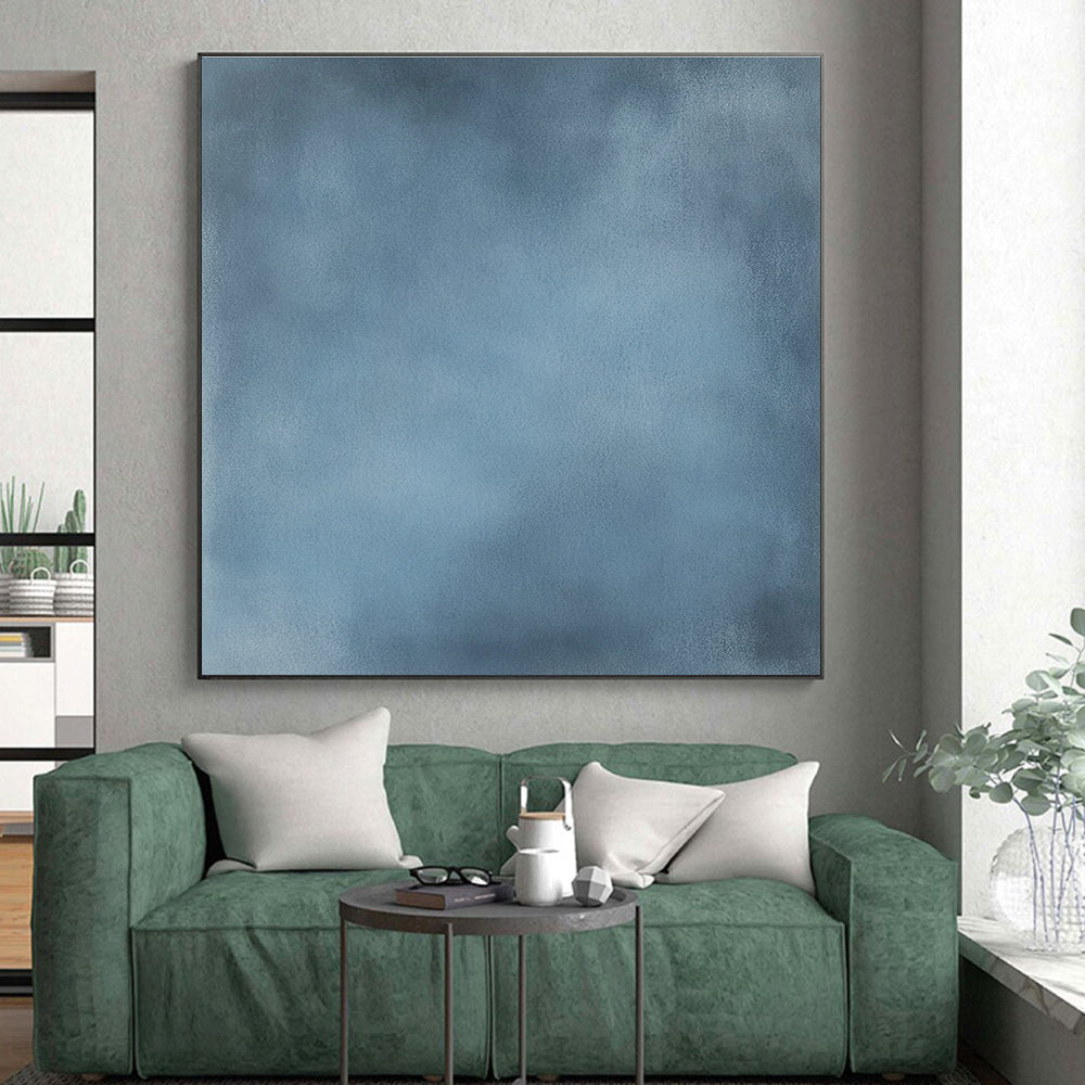 Smooth Blue Surface Abstract Painting with Calming Serenity WINK134