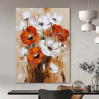 Bold Poppy Blossoms Expressive Floral Abstract Painting GAB0279
