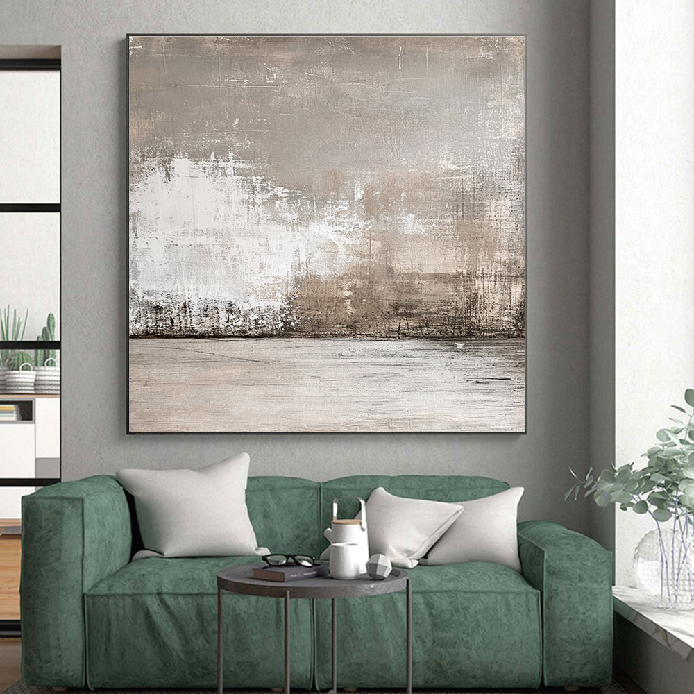 Light Gray Abstract Painting with Muted Complexity WINK121