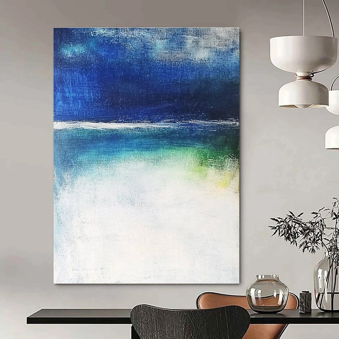 Blue and Green Gradient Abstract Painting for Coastal - Inspired Studios GAB0833