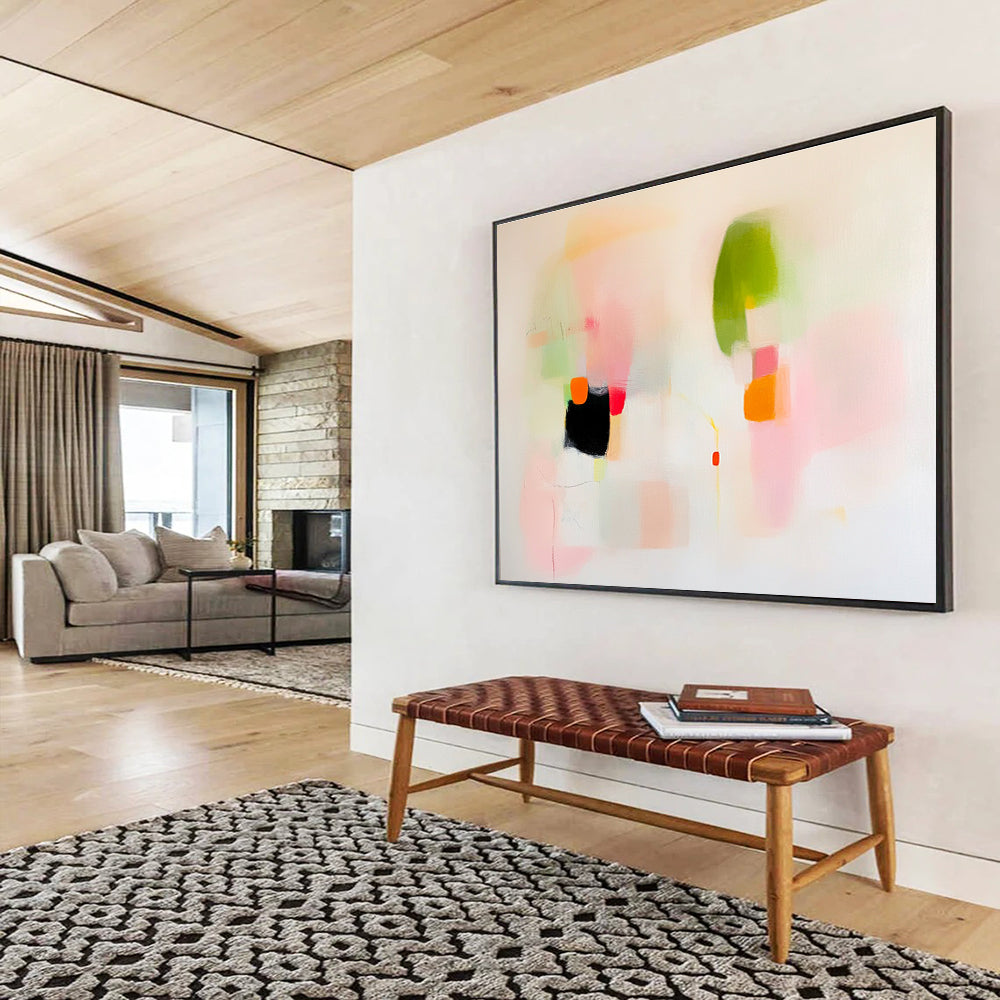 Soft Color Block Abstract Painting with Gentle Playful Forms ABS537