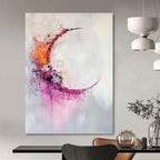 Colorful Crescent Abstract Painting for Bohemian - Style Art Studios GAB0934