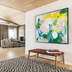 Colorful Abstract Dots and Shapes with Playful Energy Abstract Painting ABS390