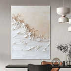 White Textured Waves Coastal Abstract Art GAB0374