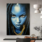 Blue - Skinned Portrait Abstract Painting for Modern Art Gallery Installations GAB1312