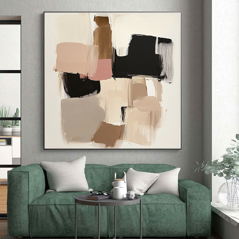 Neutral Color Blocks Abstract Painting with Subtle Harmony WINK480