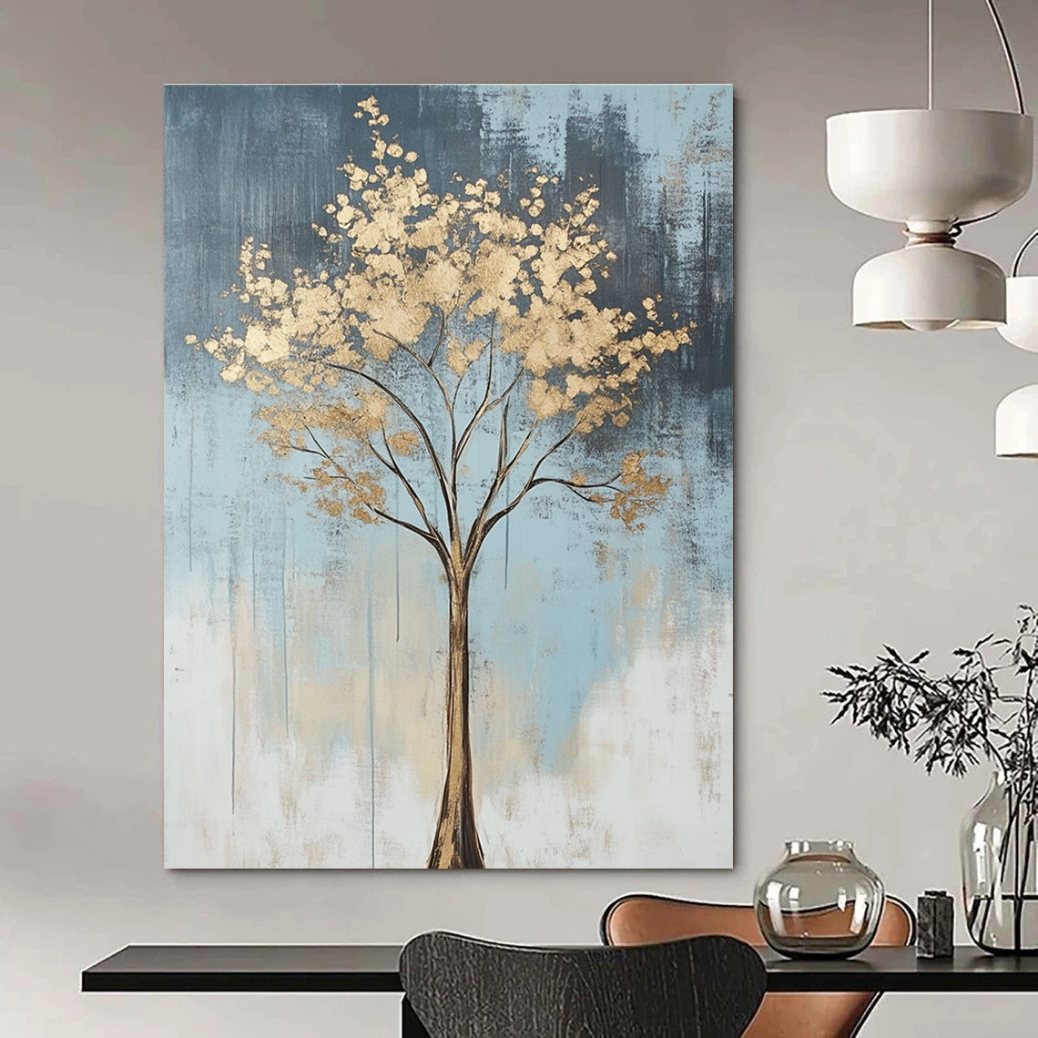 Golden Tree Abstract Painting for Bohemian - Style Living Rooms GAB1255