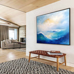 Blue Wave Abstract Painting with Expressive Brushstrokes ABS279