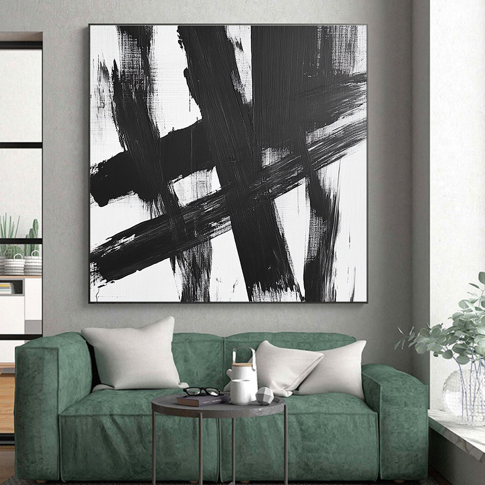 Cross - Stroke Abstract Painting with Graphic Impact WINK826