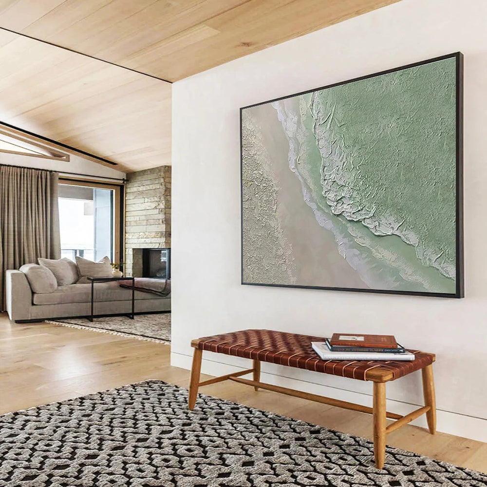River and Greenery Abstract Painting for Nature - Inspired Home Offices YHT250