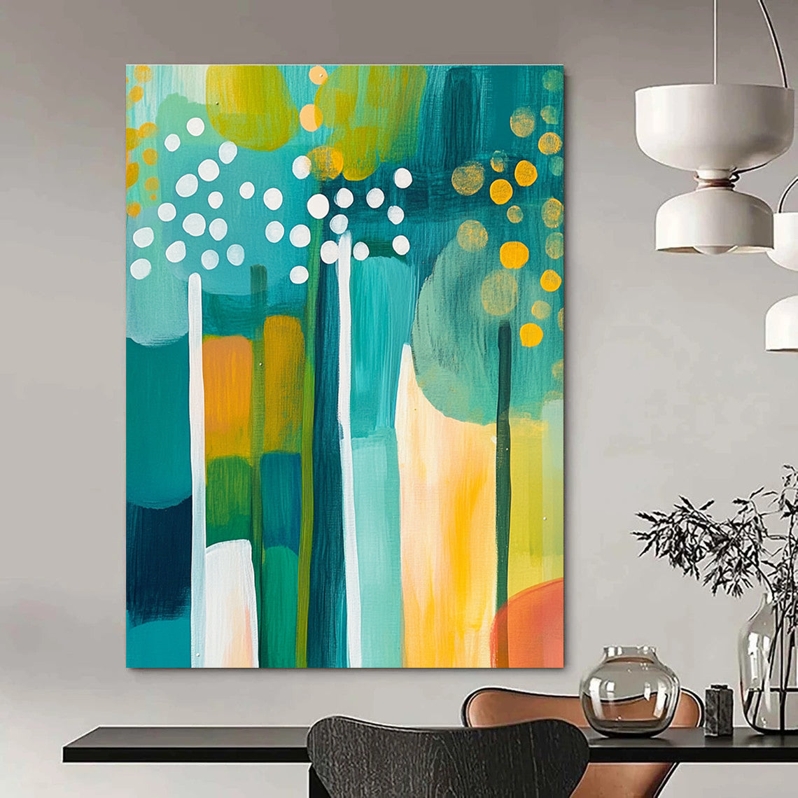 Colorful Abstract Floral Painting for Lively Interiors GAB1470