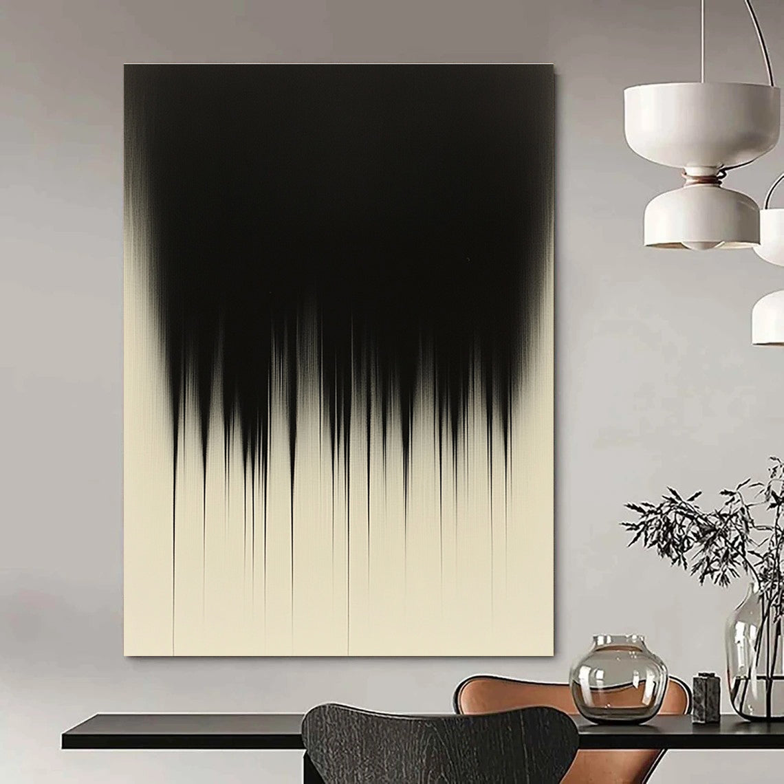 Black Gradient Art Subtle Monochrome Abstract Painting GAB0221