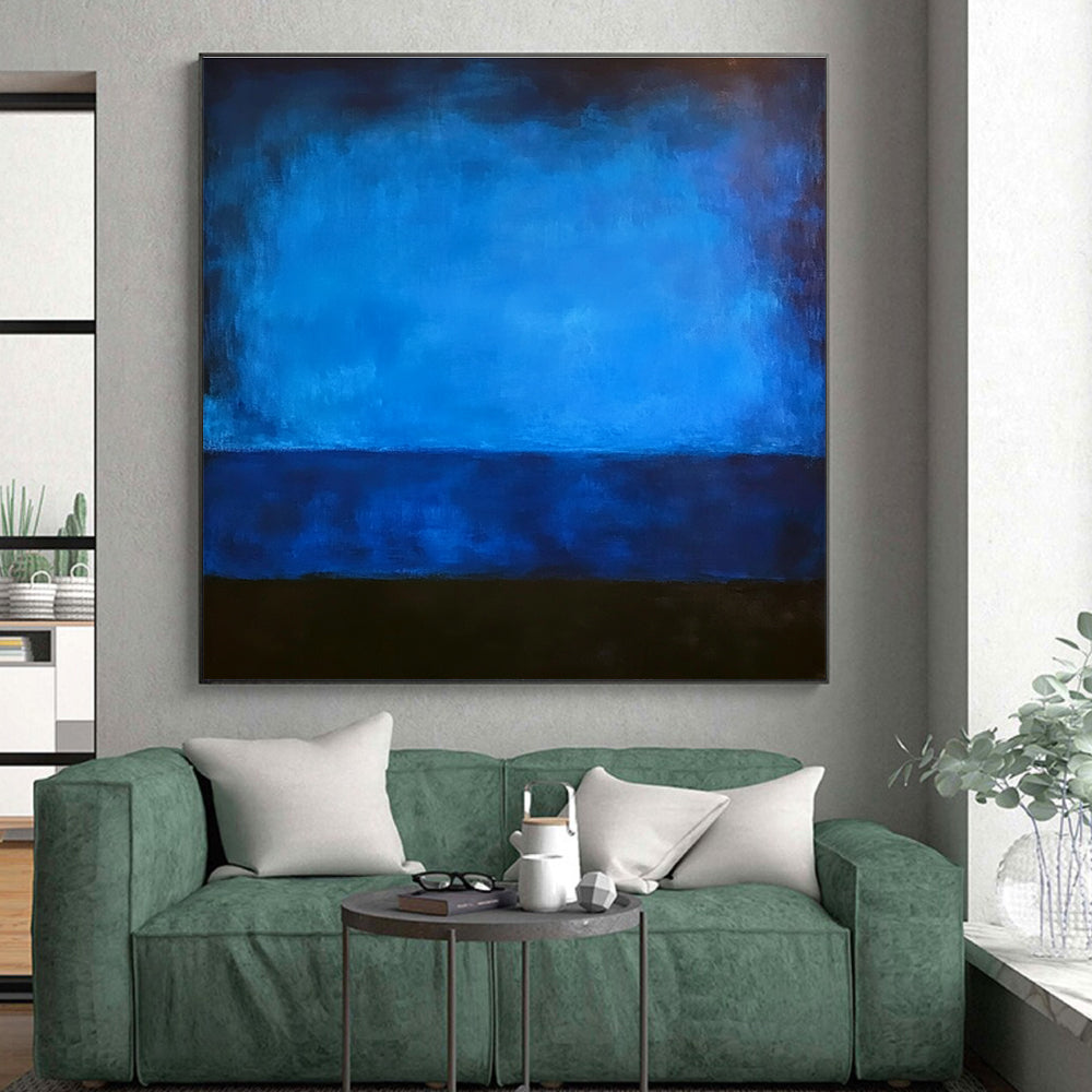 Blue Gradient Layers Abstract Painting with Calming Depth WINK087