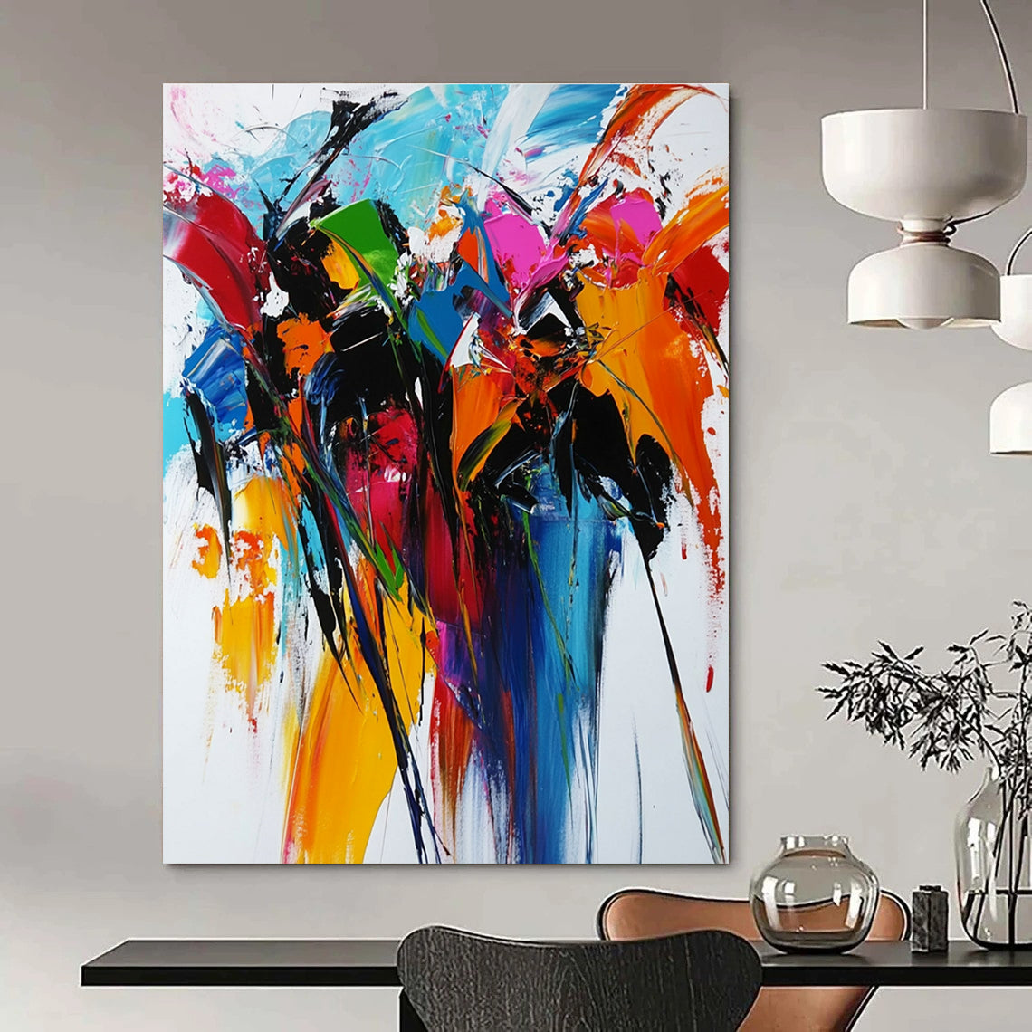 Vivid Floral Abstract Painting for Romantic - Themed Wedding Venues GAB0942