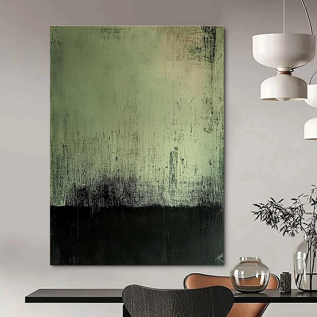 Green - Black Abstract Painting for Industrial - Style Lofts GAB0866