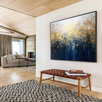 Golden Forest Abstract Magical Landscape Painting for Enchanted Spaces YHT047