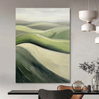 Rolling Green Hills Abstract Painting for Rustic - Themed Cafes GAB1292