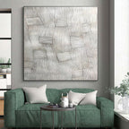 Black - White Line Abstract Painting with Geometric Patterns WINK868
