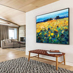 Sunflower Field Abstract Painting for Countryside - Themed Cafes YHT485
