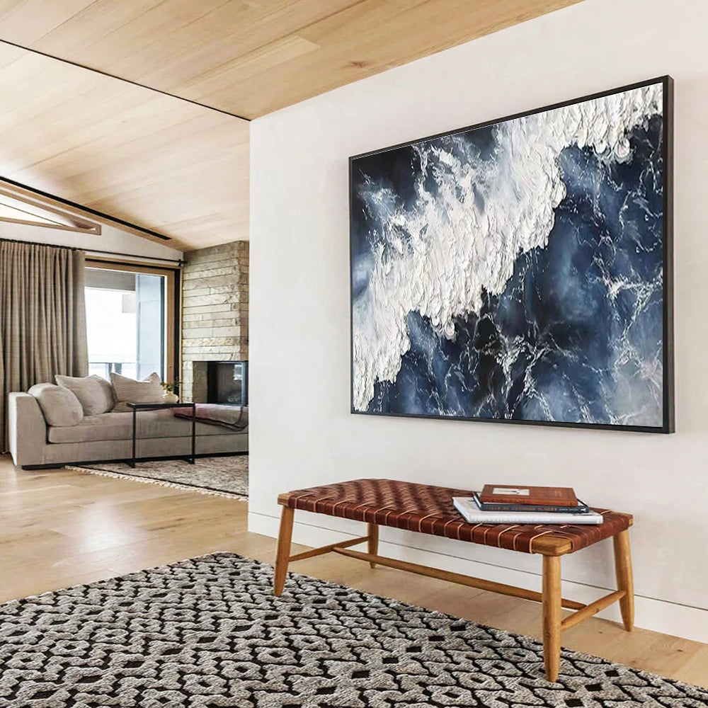 Crashing Wave Abstract Painting for Ocean - Lover’s Man Caves YHT252