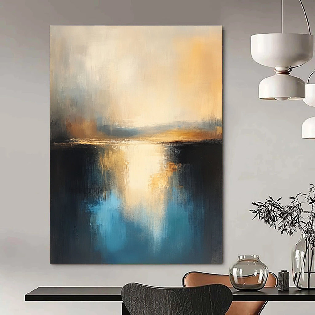 Reflective Horizon - Minimalist Landscape Abstract Painting GAB0629