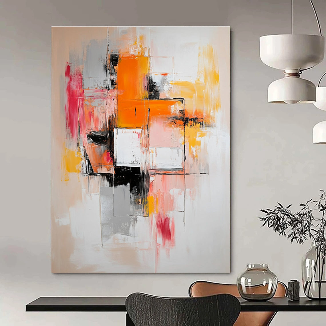 Colorful Geometric Abstract Painting for Modern Creative Workspaces GAB0913