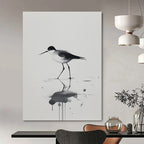 Bird with Artistic Reflection Abstract Painting in Ink Style GAB0028