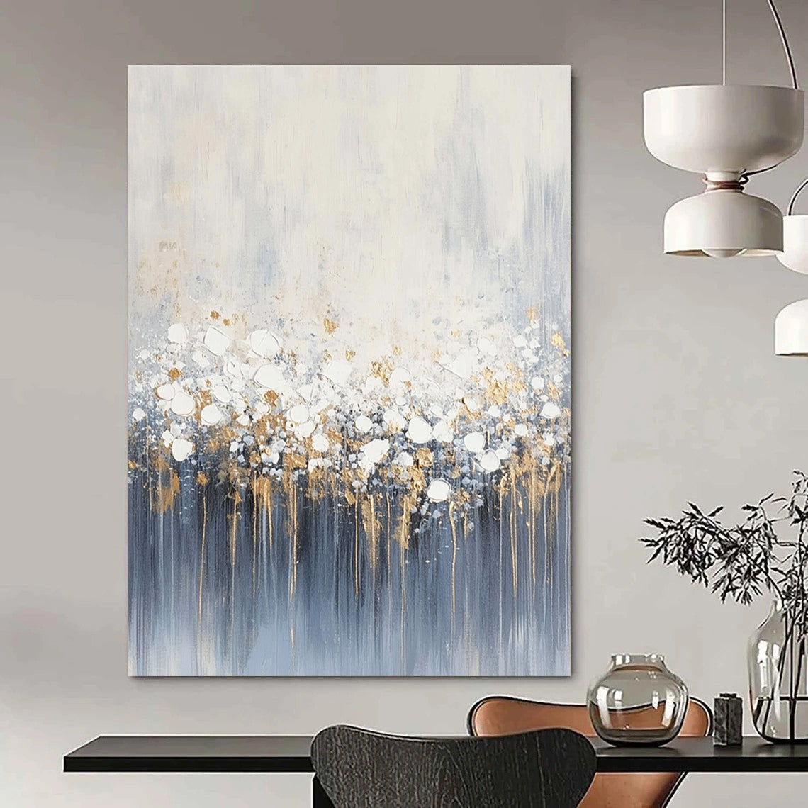 Gold Accent Abstract Painting for Luxury Dining Rooms GAB0777