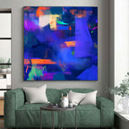 Purple - Blue Abstract Fusion Painting with Mysterious Allure WINK407
