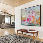 Pastel and Gold Abstract Splashes Painting for Feminine - Inspired Boutiques YHT329