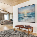 Sea Sunset Abstract Painting for Coastal Home Living Rooms YHT260