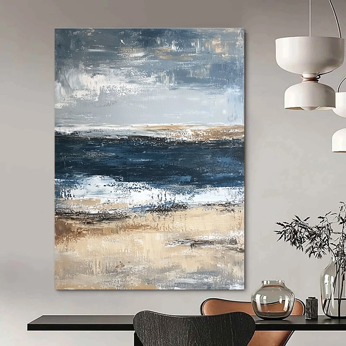 Coastal Abstract Painting for Relaxing Beach Houses GAB0804