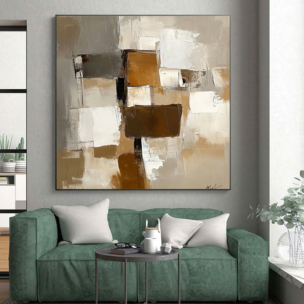 Geometric Abstract Blocks Painting with Structured Simplicity WINK337