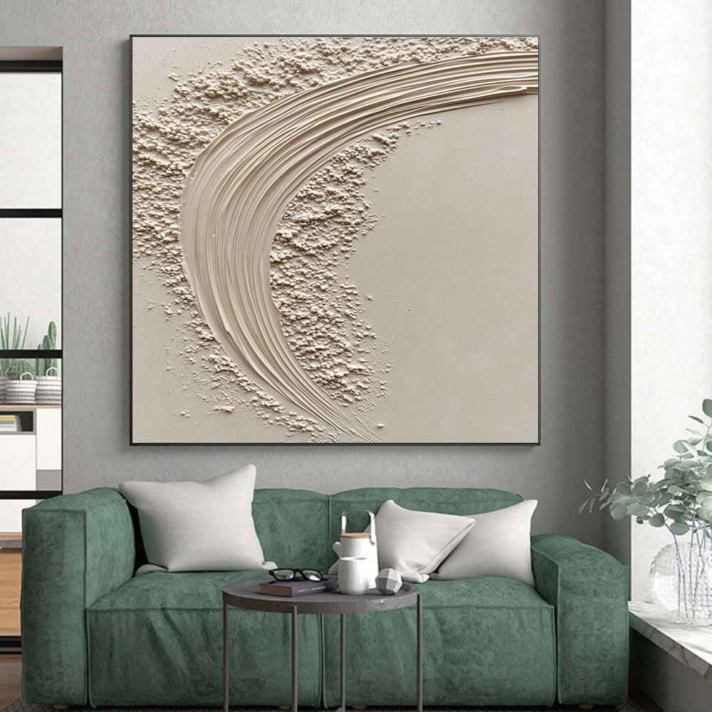 Textured Cream Abstract Painting with Gentle Simplicity WINK307