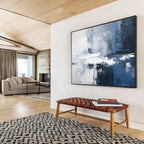 Blue - Grey Abstract Painting for Modern Offices YHT102