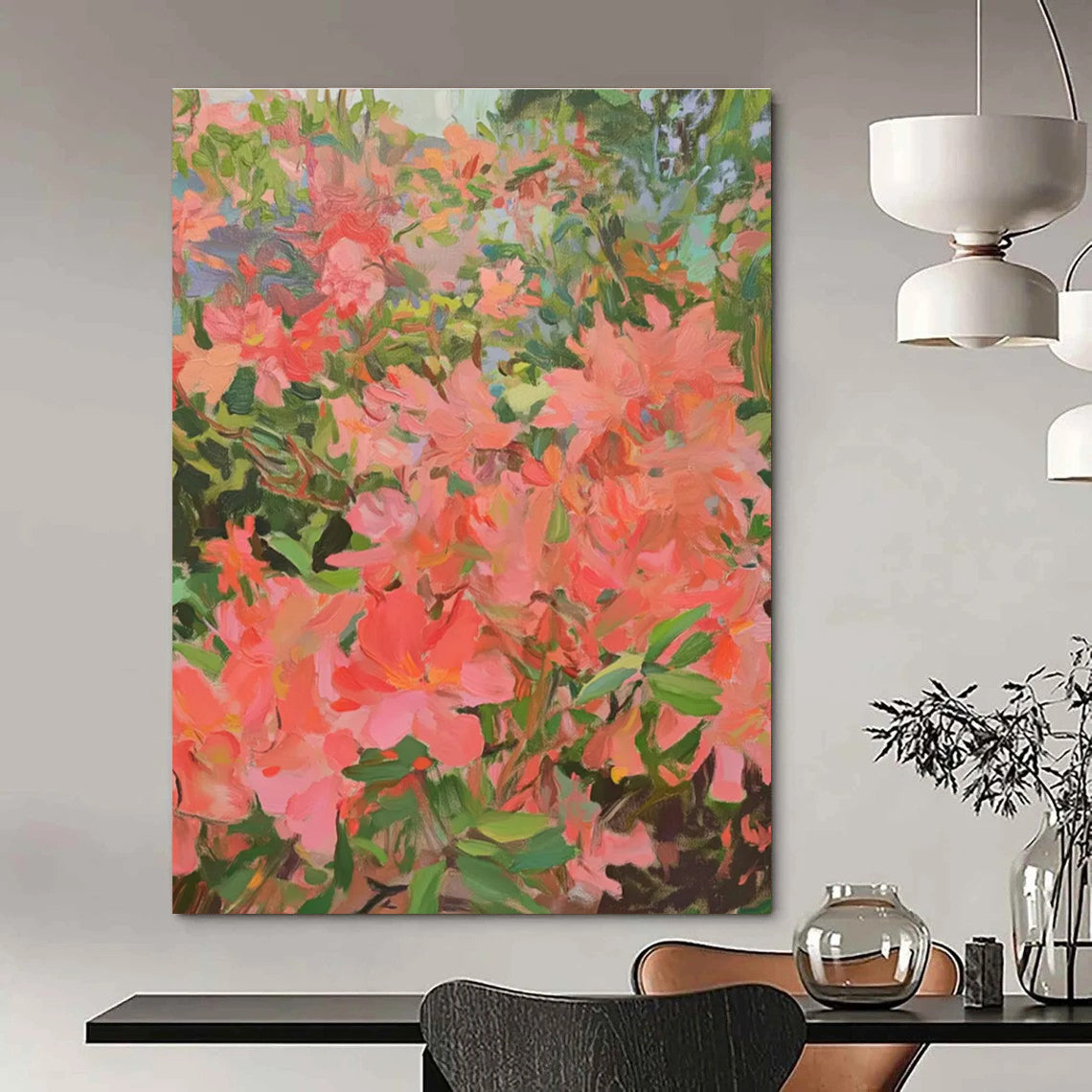 Blossoming Garden Abstract Painting for Cheerful Sunrooms HENG433