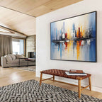 City Reflection Abstract Painting for Modern Office Spaces YHT170