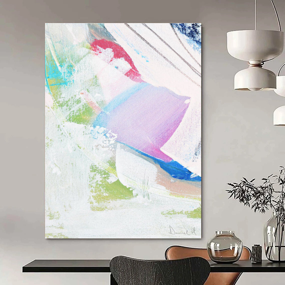 Colorful Abstract Expression Painting for Creative Kids’ Spaces HENG149